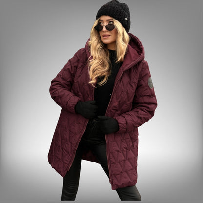 Dana – prošívaný kabát s vysokým límcem