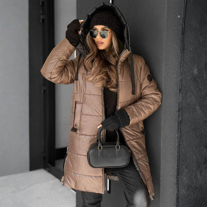 Jarmila – prošívaný kabát s luxusním límcem