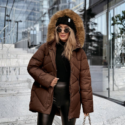 Kristina – dlouhý zimní kabát s páskem a elegantním střihem