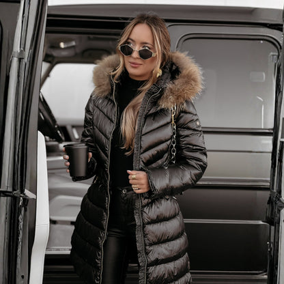 Inka – prošívaný kabát s kapucí pro zimní pohodlí a styl