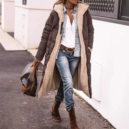 Vera – Dlouhá oboustranná prošívaná zimní bunda pro ženy