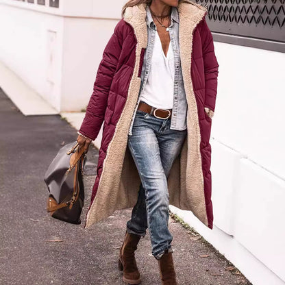 Vera – Dlouhá oboustranná prošívaná zimní bunda pro ženy